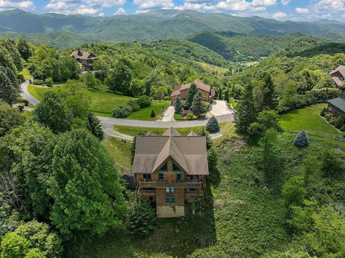 Arial View of the Back with Two Level Decks
