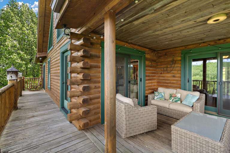 Covered Sitting Area on the Main Level Deck