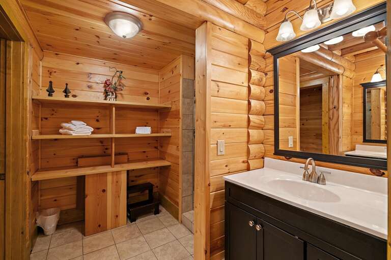 Dual Vanities in Master Bath - You can see other vanity in reflection