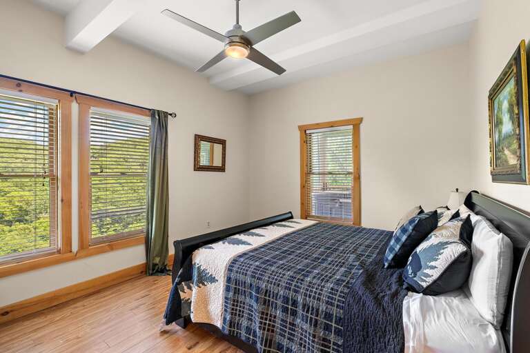 King Bed in the Lower Level Bedroom with Jack-and-Jill Bathroom Access