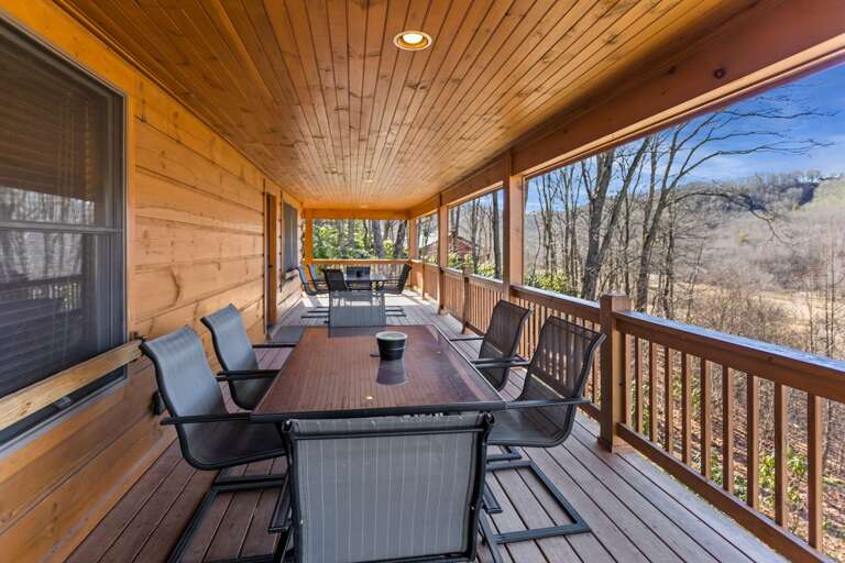 Enjoy the Outdoors Year Round on the Large Covered Deck