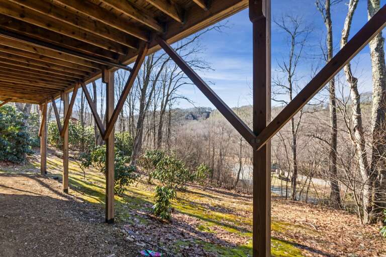 Sloping Back Yard Leads to the Fire Pit