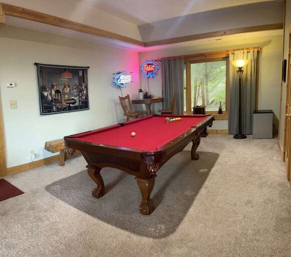 Pool Table on Lower Level Next to Movie Room
