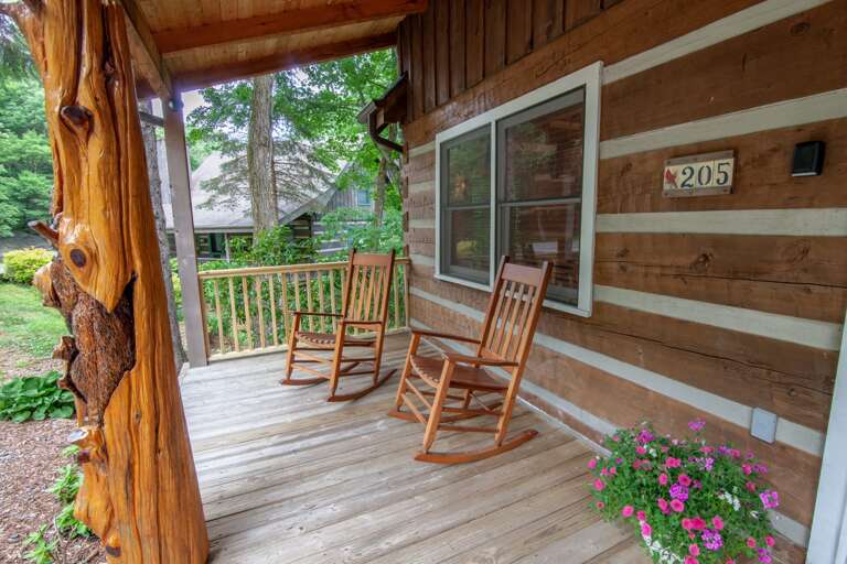 Covered Front Porch with Rocking Chairs