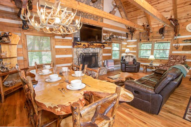 Fox Haven boasts Open Dining Area Adjacent to Great Room and Kitchen