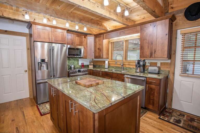 Kitchen with Granite Counters, High-End Stainless Appliances