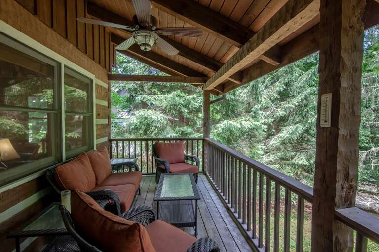 Main Level Rear Covered Deck with Outdoor Living Furniture