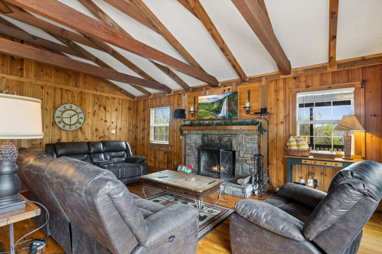 Leather Recliners and TV in the Living Room