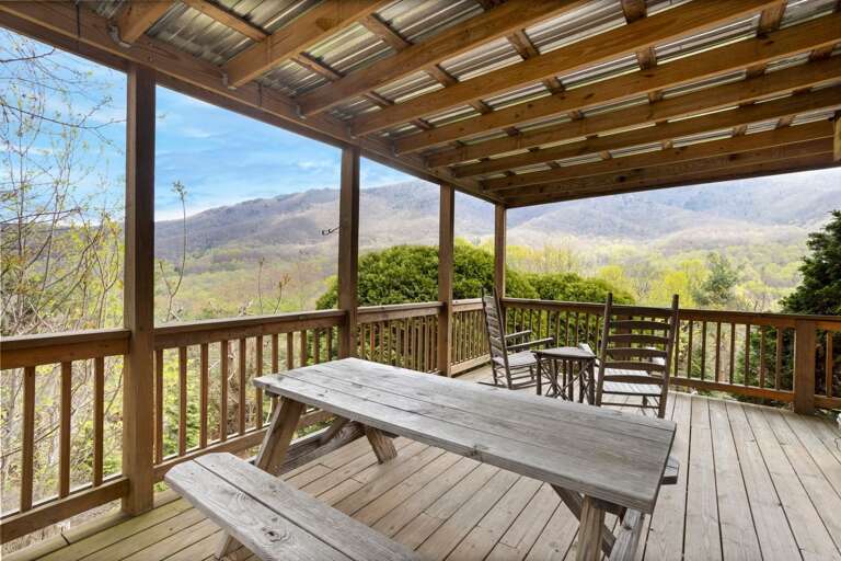 Outdoor Picnic Table and Chairs with a View