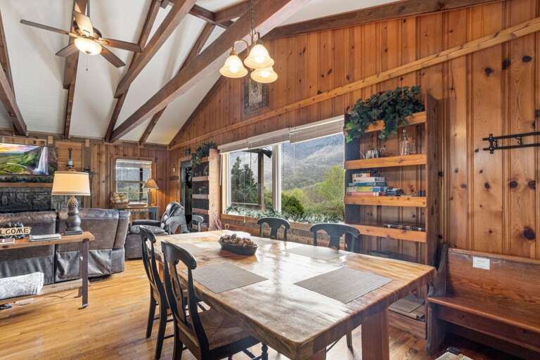 Seating for a Full House at the Dining Table and Bar Seating