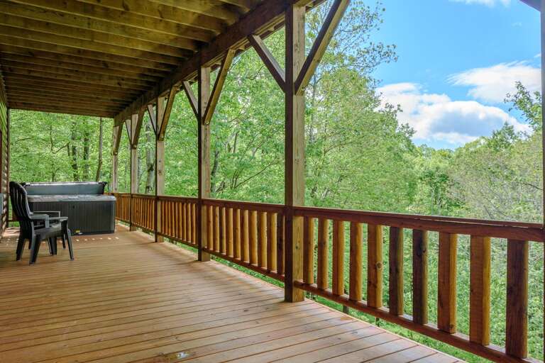 Spacious Covered Lower Level Deck