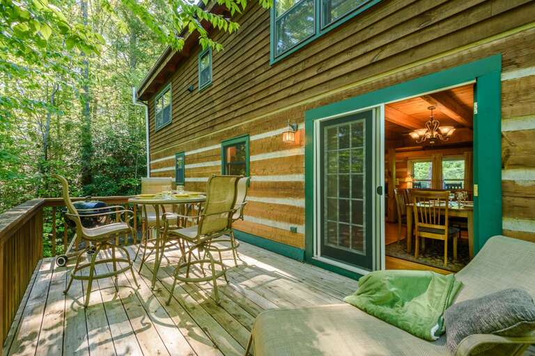Back Deck in Peaceful Wooded Setting