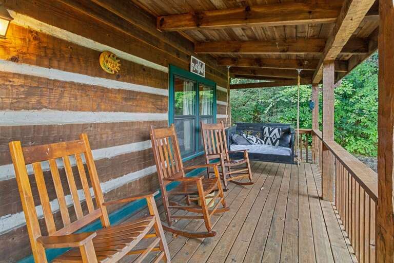 Front Porch with Rocking Chairs and Porch Swing