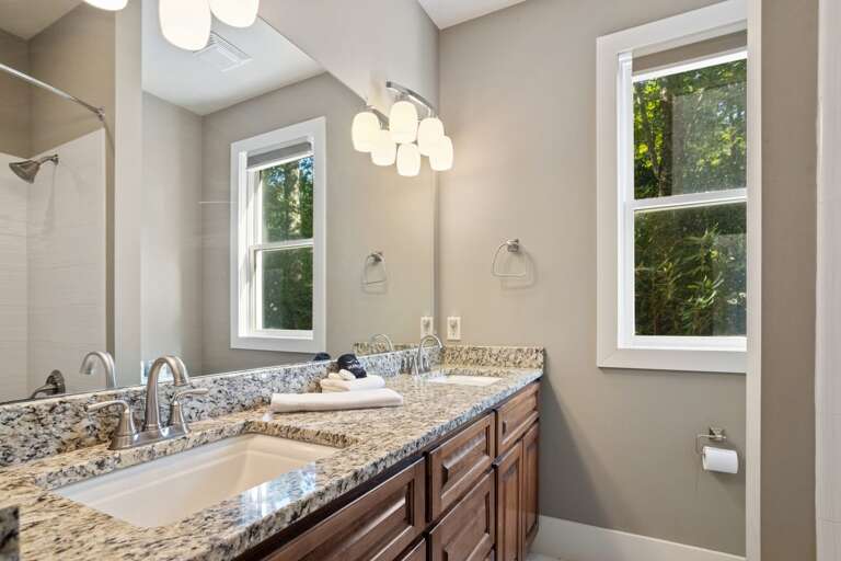 Full Bath on Second Floor with Dual Vanities Full Bath on Second Floor with Dual Vanities