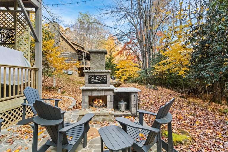 Outdoor Fireplace on the Patio Outdoor Fireplace on the Patio
