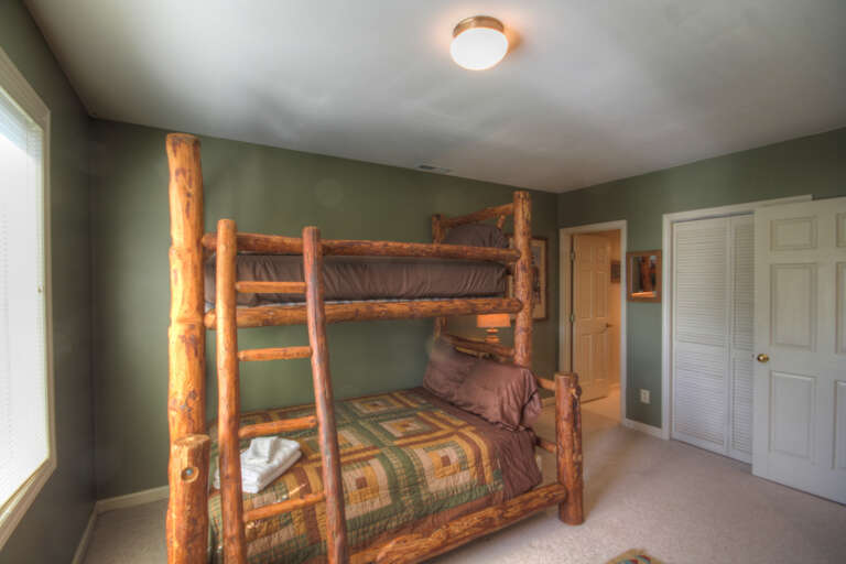Twin over Full log-hewn bunk Beds