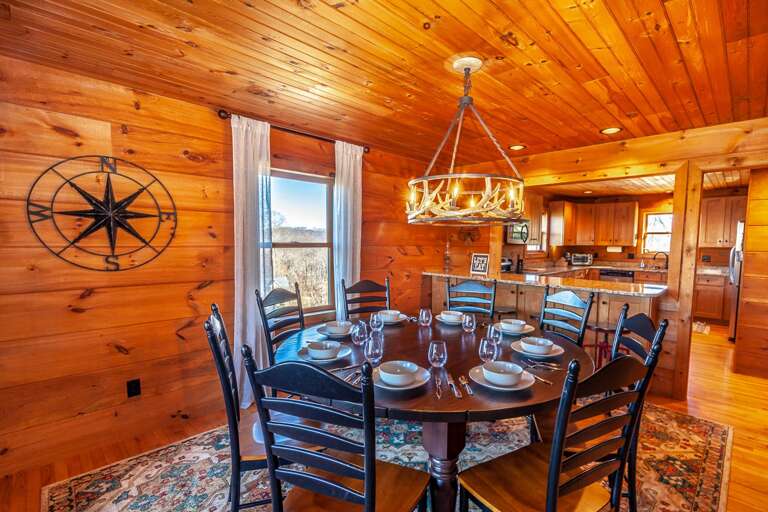 Dining Room with Dining Table that Seats 8, and Bar Top that Seats 4