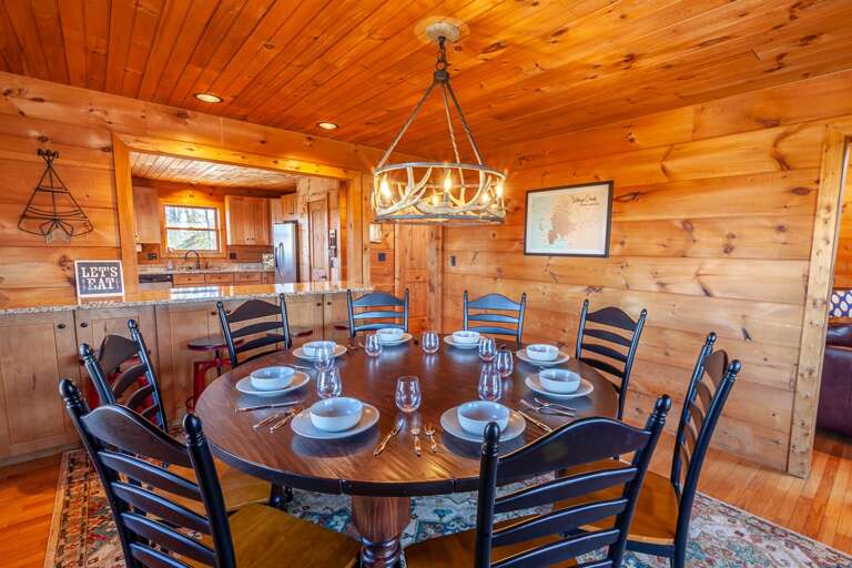 Large Round Dining Table seats 8!