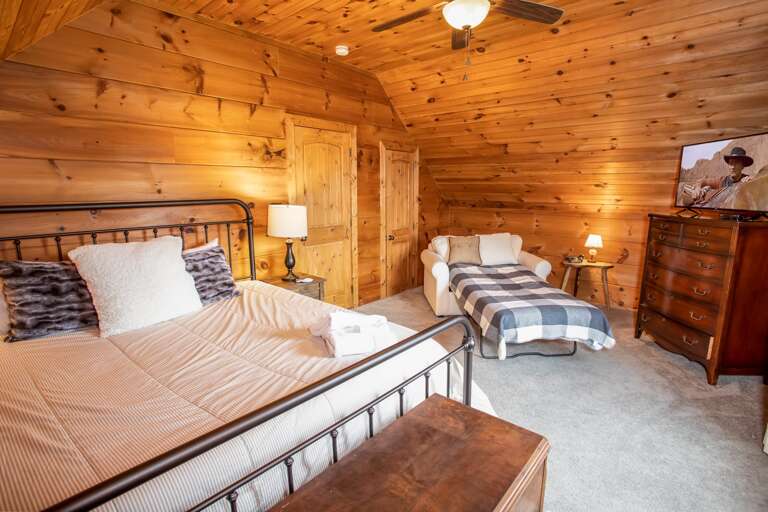 Upstairs King Bedroom with HDTV and Sleeper Chair