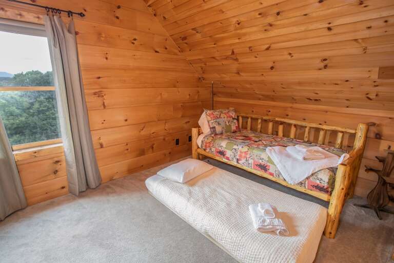 Upstairs Queen Bedroom with Twin Day Bed and Twin Trundle Bed