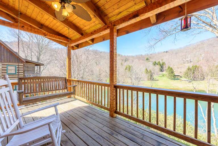 Lake and Mountain Views from Porch Swing on Rear Deck!