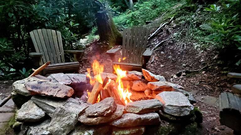 Fire Pit next to Stream