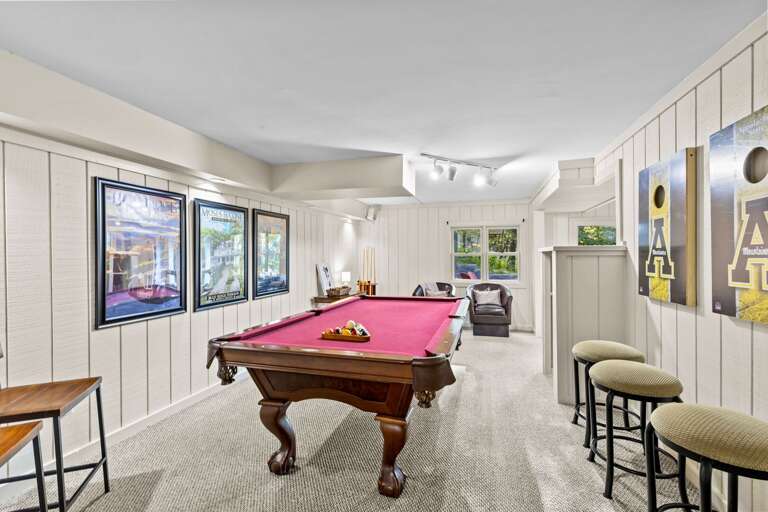 Game Room with Pool Table on the Lower Level