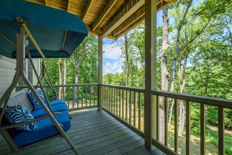 Comfy Porch Swing Perfect for Enjoying Morning Coffee