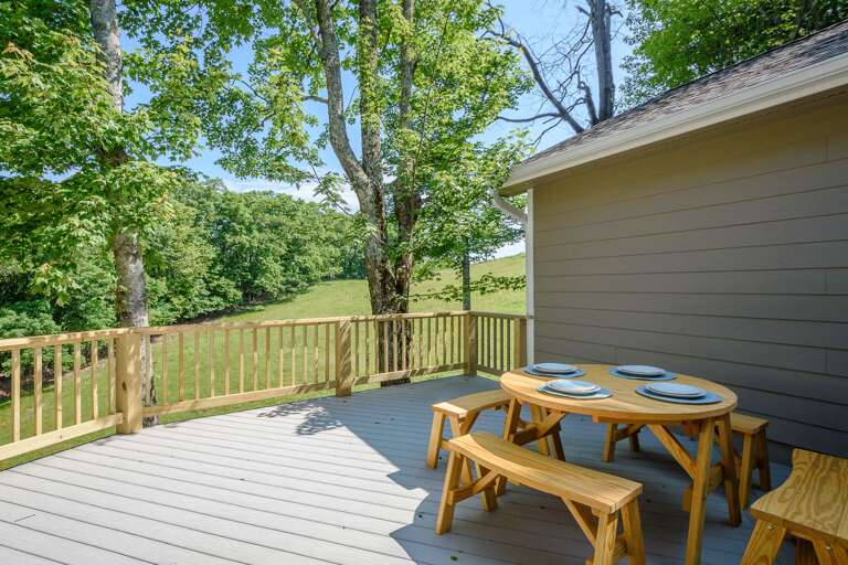 Enjoy a Picnic from the Comfort of the Large Open Air Deck