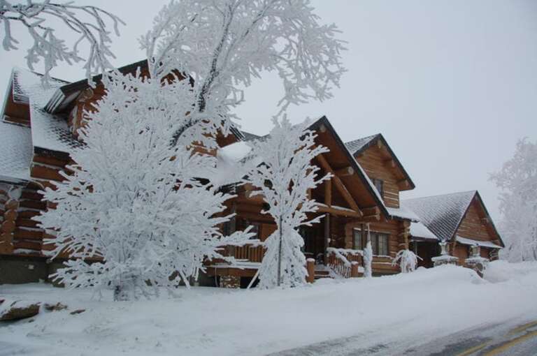 Mansion In The Sky on a Snowy Winter Day
