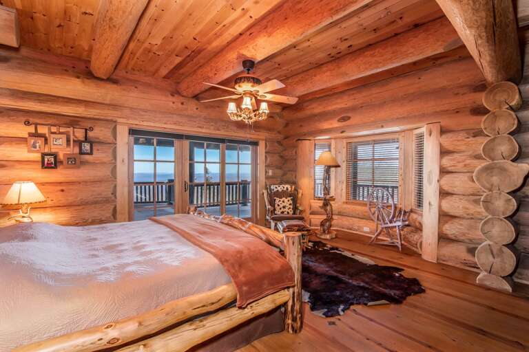 Spacious king suite with access to wraparound deck