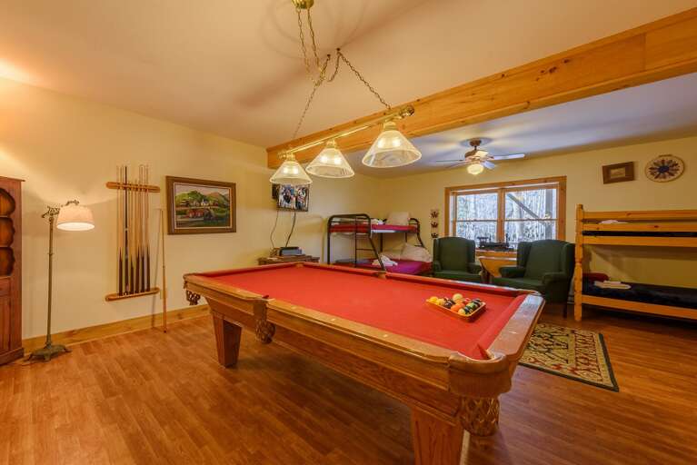 Downstairs Pool Room and Bunk Room