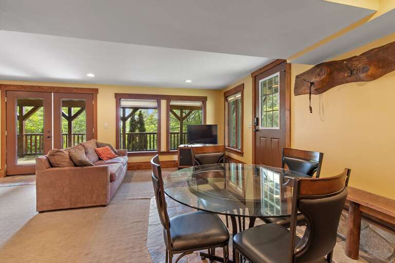 Lower Level with Pull-Out Sofa Bed, TV and Table