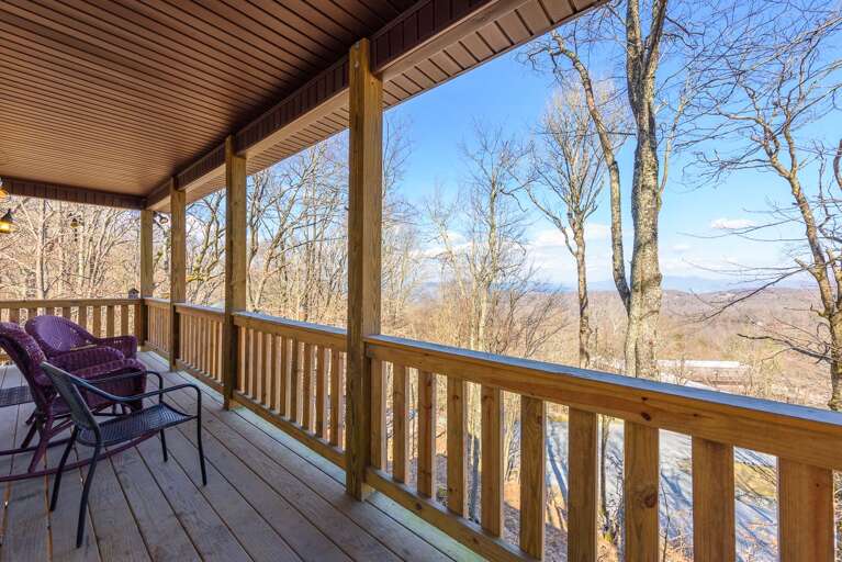 Main Level Covered Deck, looking out at the Mountain Views!