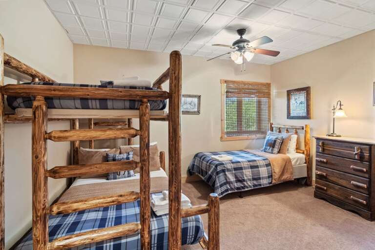 Bunk Bedroom with Twin over Full Bunk and Additional Twin Bed Bunk Bedroom with Twin over Full Bunk and Additional Twin Bed