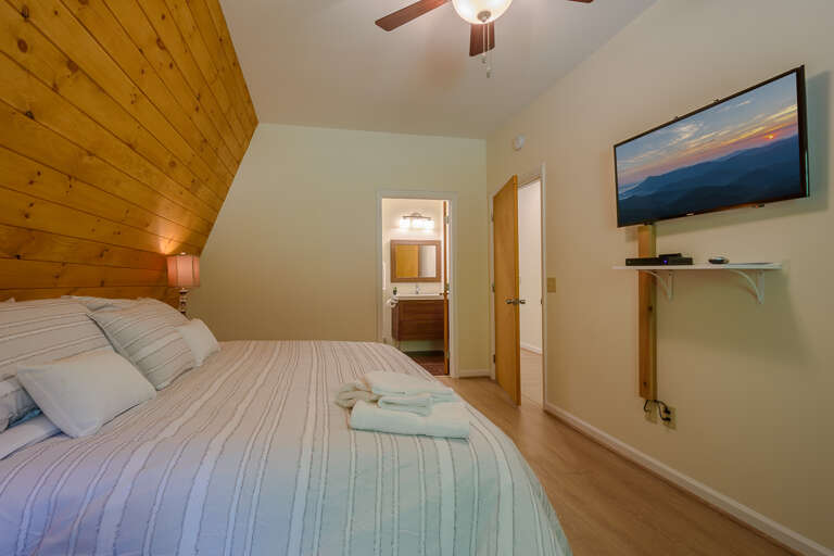 One of 4 Upstairs Bedrooms with Queen Bed, Private Bath, TV One of 4 Upstairs Bedrooms with Queen Bed, Private Bath, TV