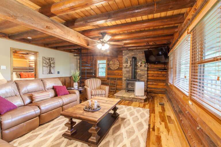 Living Room has Gas Stove and HDTV Living Room has Gas Stove and HDTV