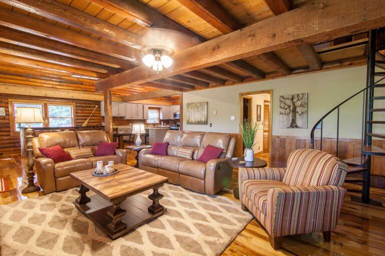 Living Room on Main Level with Leather Furniture Living Room on Main Level with Leather Furniture