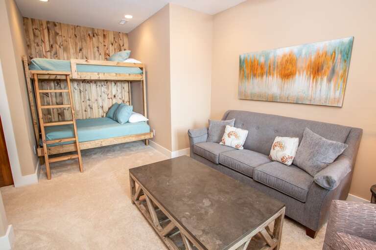 Downstairs Den and Bunk Nook with Twin over Twin Built-in Bunk Beds Downstairs Den and Bunk Nook with Twin over Twin Built-in Bunk Beds