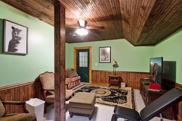 Lower Level Family Room with Big Screen TV