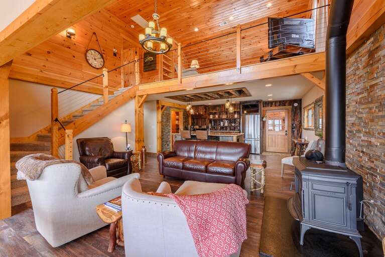 Vaulted Ceilings with Tongue in Groove in the Loft and Great Room areas