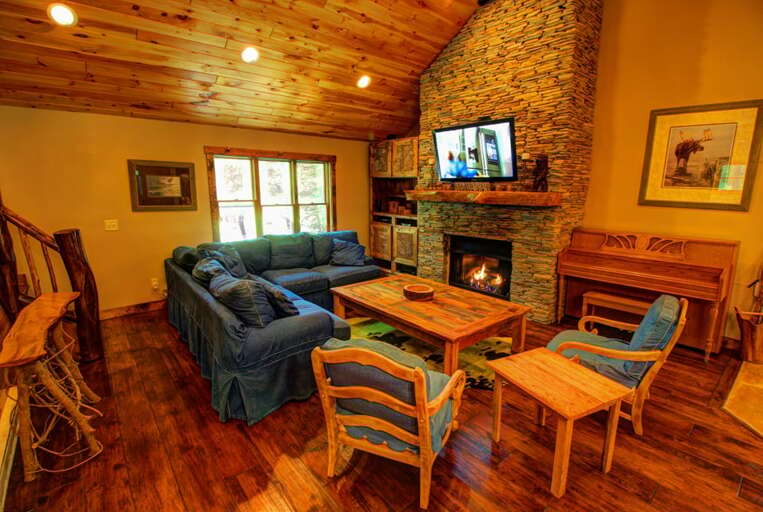 Gas Fireplace and Large TV in the Living Room