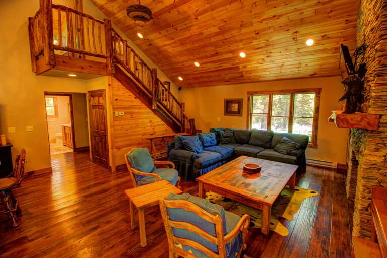 Living room with large couch