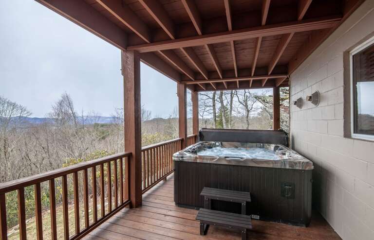 Hot Tub on Lower Deck with Mountain Views Hot Tub on Lower Deck with Mountain Views