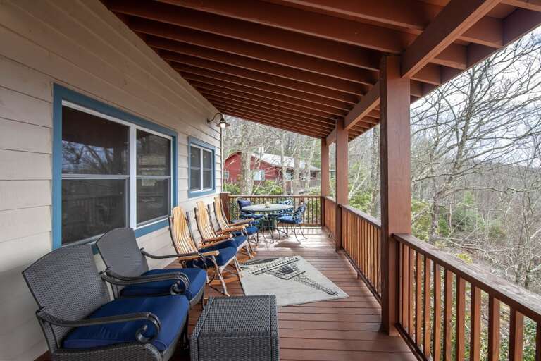 Outdoor Lounge Furniture on the Covered Rear Deck Outdoor Lounge Furniture on the Covered Rear Deck