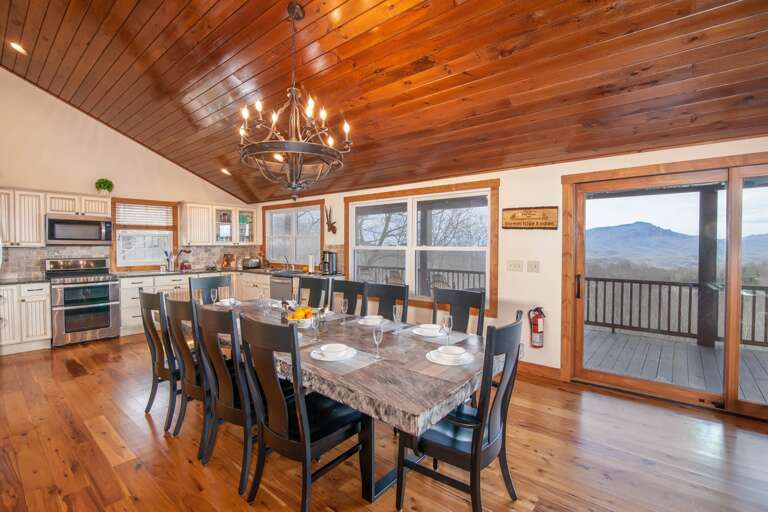 Wall of Windows frame Mountain Views from Kitchen, Dining, Great Room of Stone Ridge Lodge! Wall of Windows frame Mountain Views from Kitchen, Dining, Great Room of Stone Ridge Lodge!