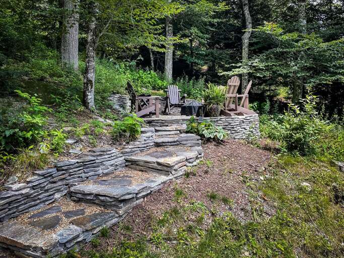Custom Built Stone Fire Pit Area