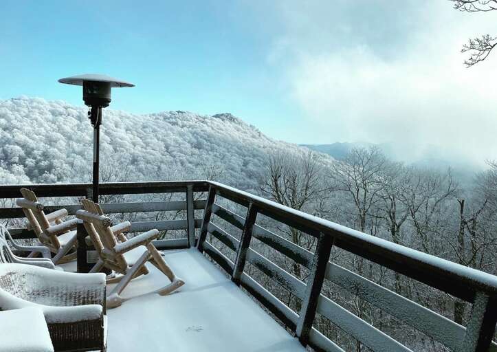 Year Round Long Range Views from Sugar Mountain Escape! (This picture shows old deck railing.)