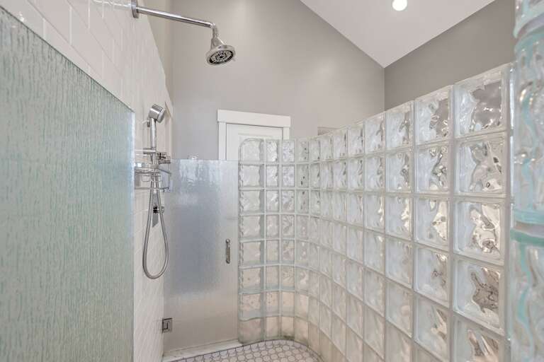 Master Bathroom Shower with Handheld and Rainfall Faucets Master Bathroom Shower with Handheld and Rainfall Faucets