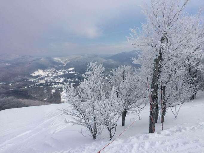 Snow on the Slopes atop Sugar Mountain Ski Resort, just One Mile Away Snow on the Slopes atop Sugar Mountain Ski Resort, just One Mile Away